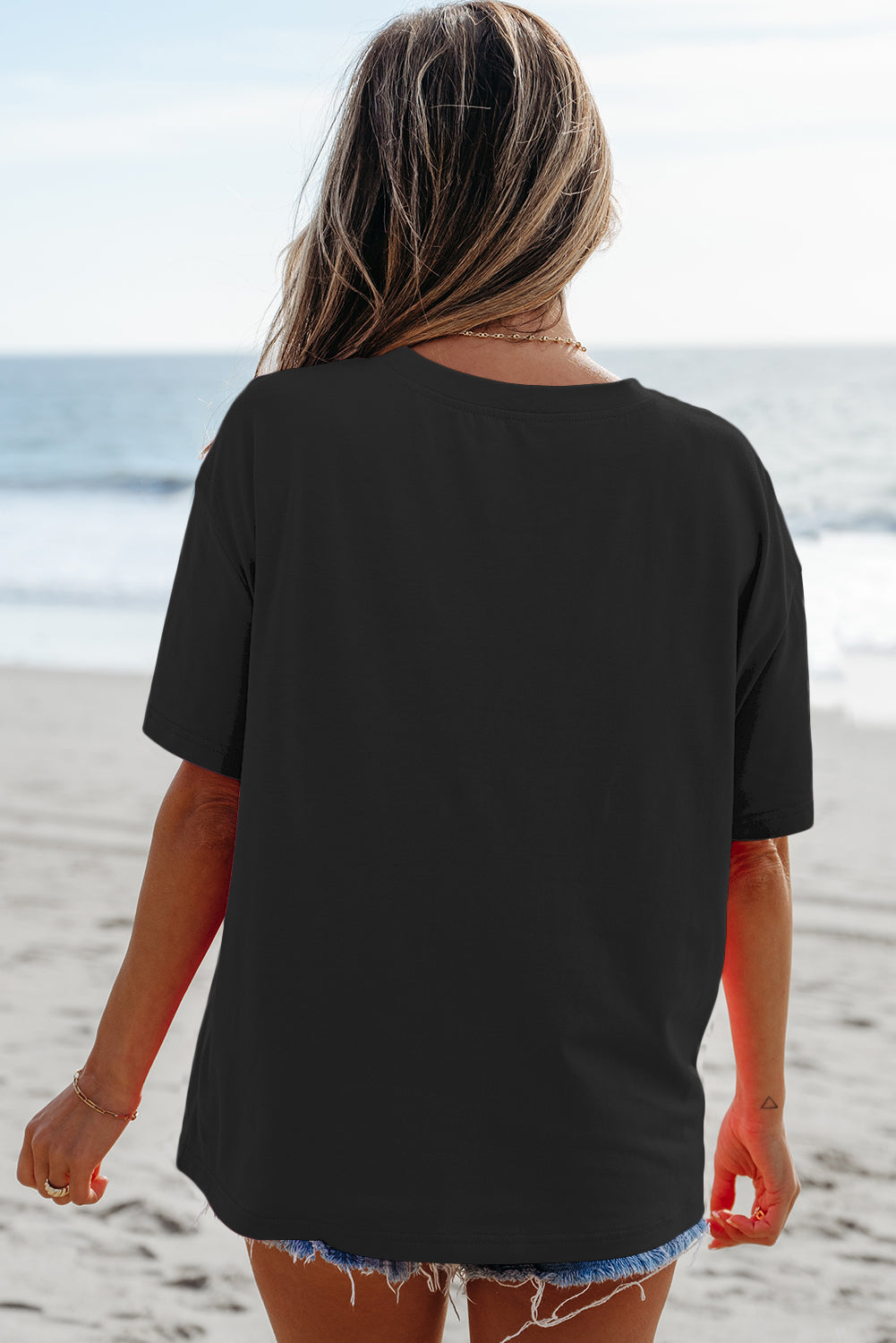 Black MAMA Letter Graphic Neon T Shirt