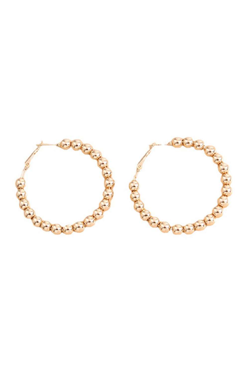 Gold Plated Beads Alloy Hoop Earrings